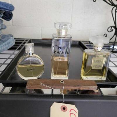 #3530 • Chanel Perfume And Tray: Includes Chanel Chance, Chanel No.5, And Chanel Coco. 