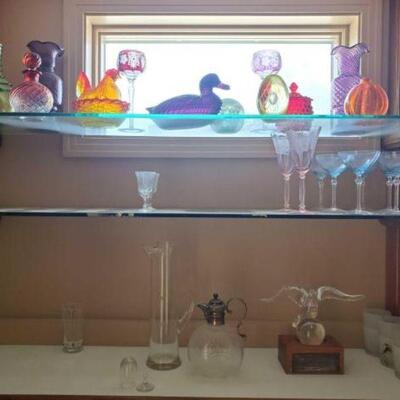 2232	  Glassware Includes Colorful Vases and Dishes, Wine Glasses, Pitchers,