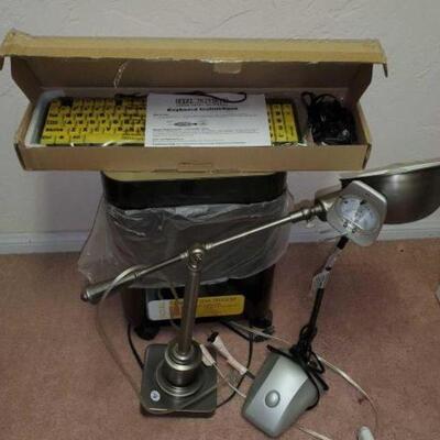 #2622 â€¢ 2 Lamps, Keyboard, Paper Shredder, and More