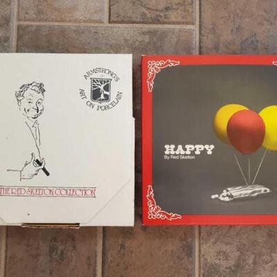 #1360 â€¢ 2 Red Skelton Decorative Plates Includes "Happy" and "Gertrude and Heathcliffe".
