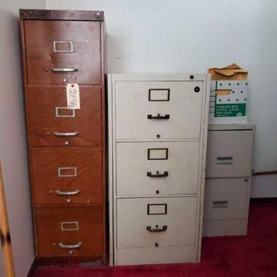 #2836 • 3 Filing Cabinets : Contents Not Includes Measurements Range Approx 15