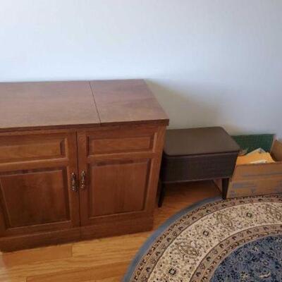 #3206 • Sewing Cabinet, Chair, And More