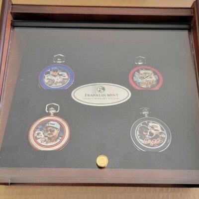 #3678 â€¢ Franklin Mint Dale Earnhardt Pocket Watch Collection with Display Case. 