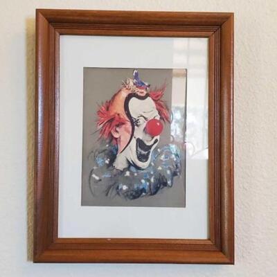 #1322 â€¢ Cydney Grossman Clown Painting Measures Approx: 11"Ã—14".
