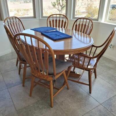 #3100 • Dining Room Table And Six Chairs . Table Measures Approx: 55