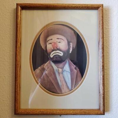 #1304 â€¢ Emmet by Geri Clown Painting Measures Approx: 12"Ã—15".