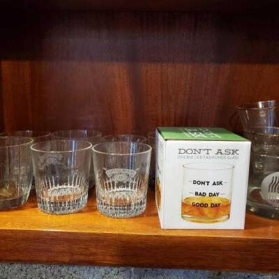 #1576 • Whiskey Glasses. Includes Glasses from Crown Royal, Chivas Regal and More