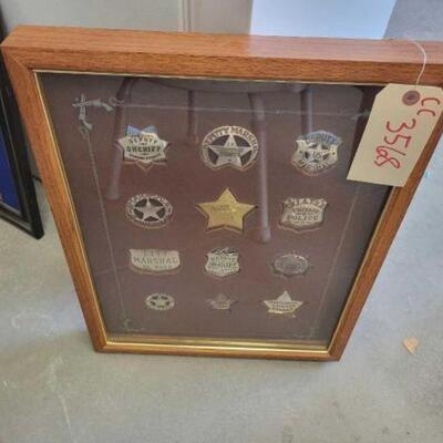 #3568 â€¢ Sterling Silver Badge Set And Display Case: Approx 16"x2"x20"