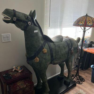 5+ foot tall faux jade horse from San Fransisco Chinatown