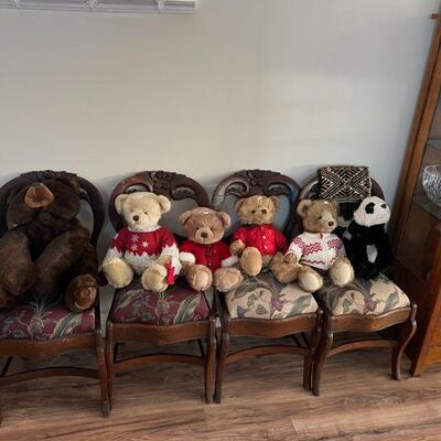 Vintage chairs and harrod bears