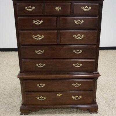 1186	THOMASVILLE CHERRY HIGH CHEST, APPROXIMATELY 40 IN X 20 IN X 58 IN HIGH
