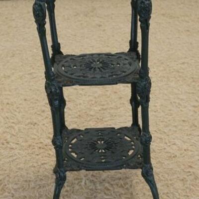 1321	CAST IRON CLAW FOOT 3 TIER STAND, 10 1/2 IN SQUARE X 27 IN HIGH
