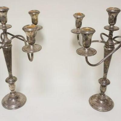 1115	2 REDD AND BARTON WEIGHTED STERLING CANDLEABRAS, APPROXIMATELY 17 IN HIGH
