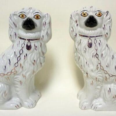 1062	PAIR OF STAFFORDSHIRE DOGS, APPROXIMATELY 9 IN HIGH

