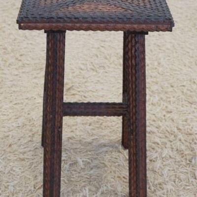1331	TRAMP ART SMALL TABLE, 10 IN X 13 IN X 20 IN HIGH
