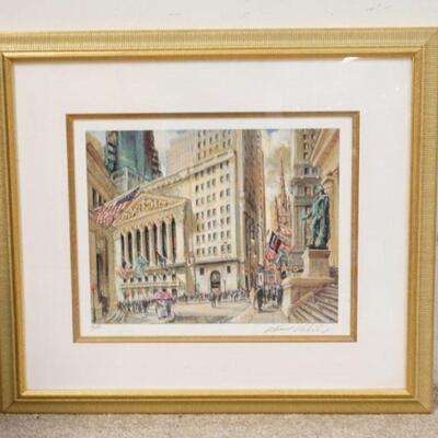 1218	ARTIST PROOF PRINT, NY STOCK EXCHANGE, PENCIL SIGNED, 24 3/4 IN X 21 3/4 IN INCLUDING FRAME
