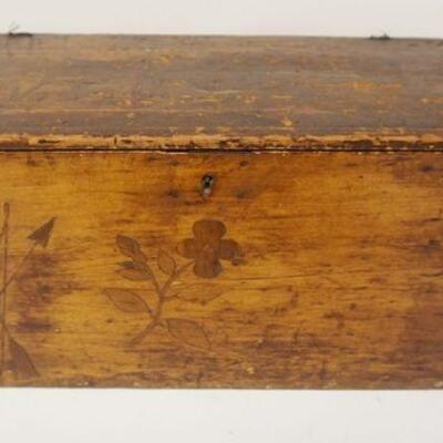 1119	FLEMISH ART AND INLAID BOX WITH HINGED LID, APPROXIMATELY 17 1/2 IN X 8 IN X 8 1/2 IN HIGH
