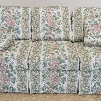 1302	THOMASVILLE FLORAL UPHOLSTERED SOFA, 78 IN WIDE X 30 IN HIGH X 33 IN DEEP
