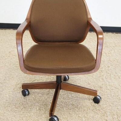 1298	DESK CHAIR W/BENTWOOD ARMS, SWIVEL, UPHOLSTERED SEAT & BACK
