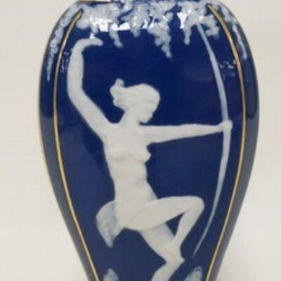 1124	CHAU FRIASSE LIMOGES VASE WITH NUDE WOMEN, APPROXIMATELY 10 1/2 IN HIGH
