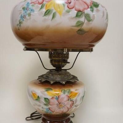 1242	GONE WITH THE WIND STYLE ELECTRIC LAMP, HAND PAINTED, 24 IN HIGH
