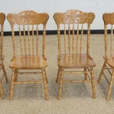 1162	SET OF 6 CONTEMPORARY SOLID OAK PRESSED BACK CHAIRS
