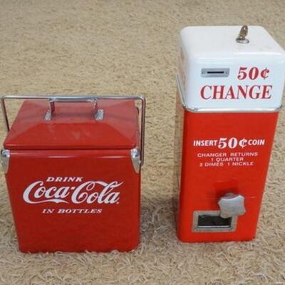 1171	GROUP OF 2 COCA-COLA COOLERS, LARGEST  APPROXIMATELY 12 IN X 9 IN X 15 IN HIGH
