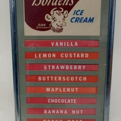 1110	COUNTRY CLUB ICE CREAM PARLOR ADVERTISING FLAVOR SIGN, APPROXIMATELY 10 IN X 20 1/4 IN
