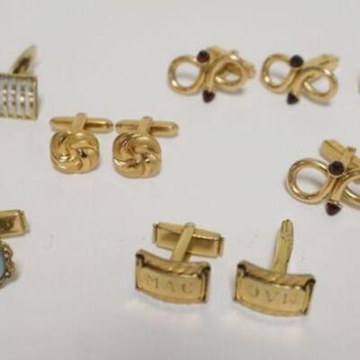 1275	7 PAIRS MENS CUFF LINKS, HICKOCK, AMD, SOME GOLD FILLED
