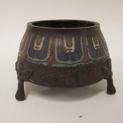 1018	CLOISONNE FOOTED TAPERED BOWL, APPROXIMATELY 3 1/2 IN HIGH
