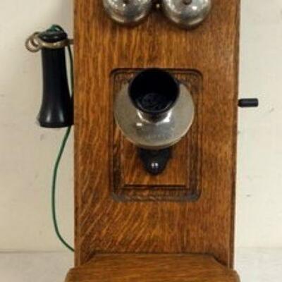 1100	ANTIQUE STROMBERG CARLSON WALL PHONE, APPROXIMATELY 28 IN X 9 1/2 IN X 13 IN
