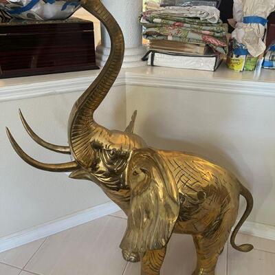 large brass floor statue/elephant