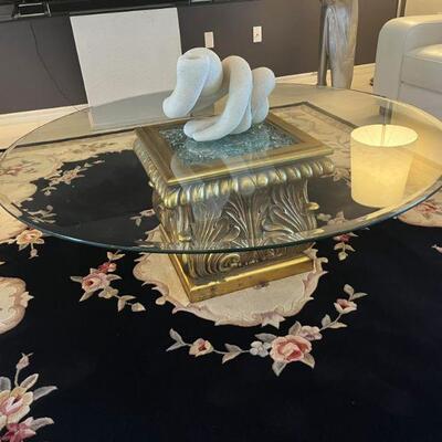 Glass top Coffee Table/ornate base