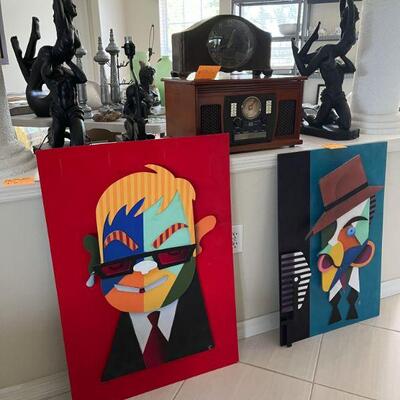 3 D Art work of Elton John, Frank Sinatra