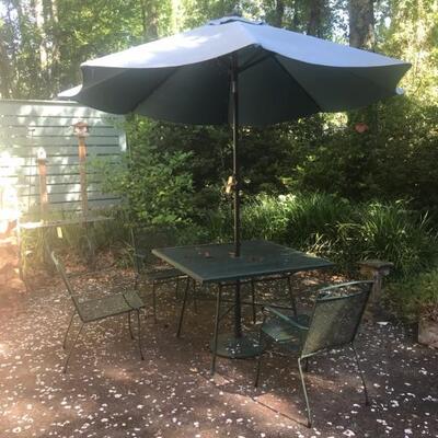 table, umbrella and set of 3 chairs $175
41 X 41 X 29