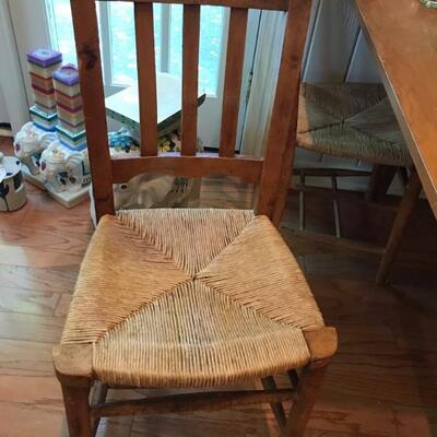 set of 6 church pew chairs $150