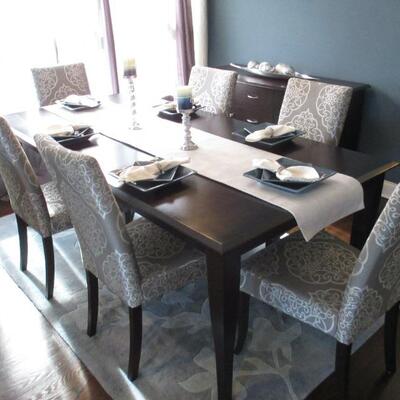 Custom The Place Dining Room Suite with 8 chairs
& Buffet  