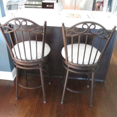 2 Swivel Counter Seats with Backs 