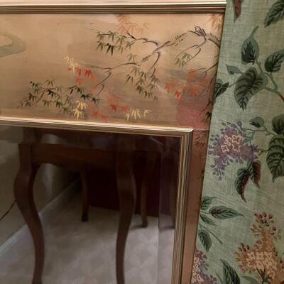 LaBarge Chinoiserie gold leaf mirror