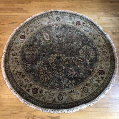 Round Hand Woven 69in Oriental Area Rug