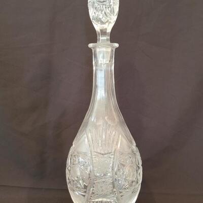 Cut Crystal Wine Decanter Stands 15.25in