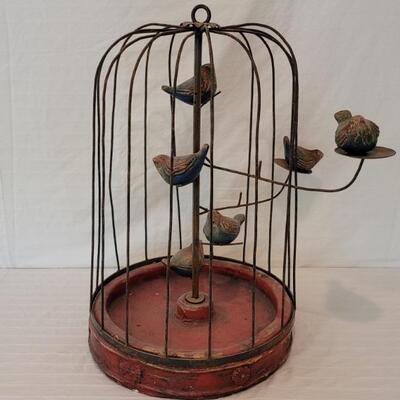 Vintage Decorative Terracotta & Metal Bird Cage