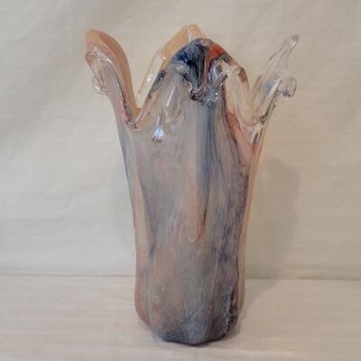 Murano Mouth Blown Handkerchief Vase, Italy