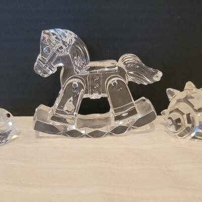 (3) Swarovski Crystal: Rocking Horse, Fish & Conch