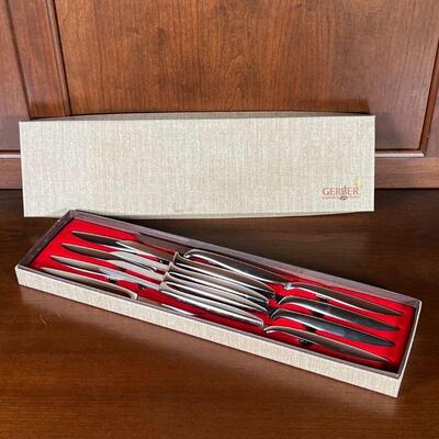 (13pc) GERBER KNIFE SET | In original box with five extra matching knives; knife overall length 8-1/2 in.