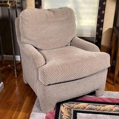 SHERRILL LOUNGE CHAIR & OTTOMAN | Sherrill Furniture Co. lounge chair with custom textured fabric upholstery, with a matching foot rest...