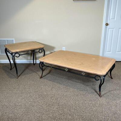 (2pc) ITALIANATE TABLES | Including a coffee /  low table (16 x 50 x 31-1/2 in.) and a matching side table (23 x 26 x 23 in.), both with...