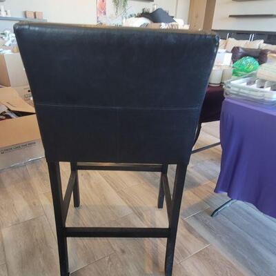 FOR SALE NOW! 3 Matching Kitchen Bar Stools Faux Leather w/ Nailhead Trim Accents ($525 for all 3)