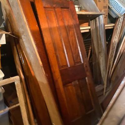 Old pine door and frames