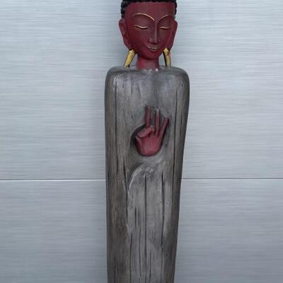 Tall Buddha Wooden Art Piece